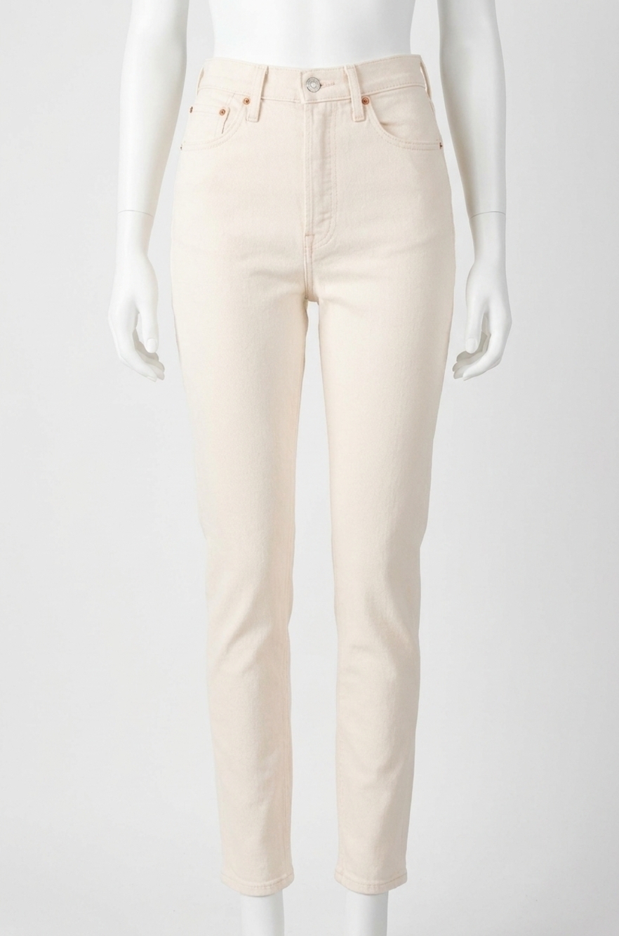 NEW RE/DONE originals 90s high rise ankle crop jean in vintage white